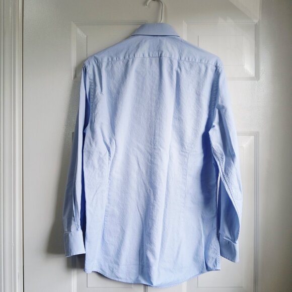 Charles Tyrwhitt Extra Slim Fit Baby Blue Button Down Dress Shirt 15 1/2 32 in - Picture 5 of 9